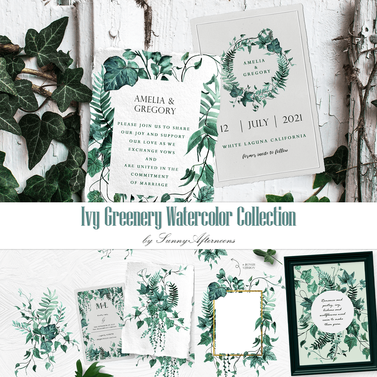 Ivy Greenery Watercolor Collection cover.