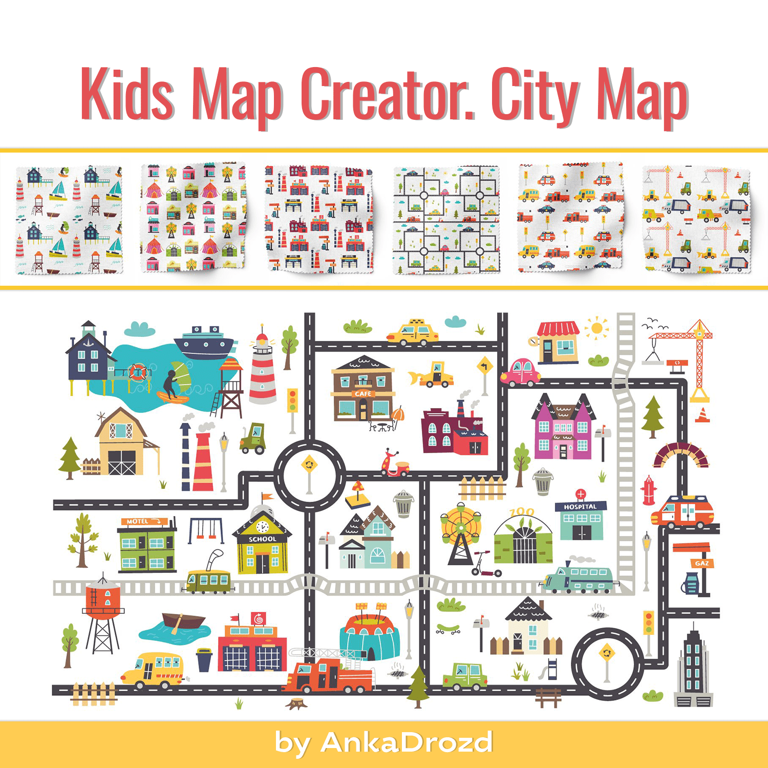 2.kids Map Creator. City Map 1500x1500 