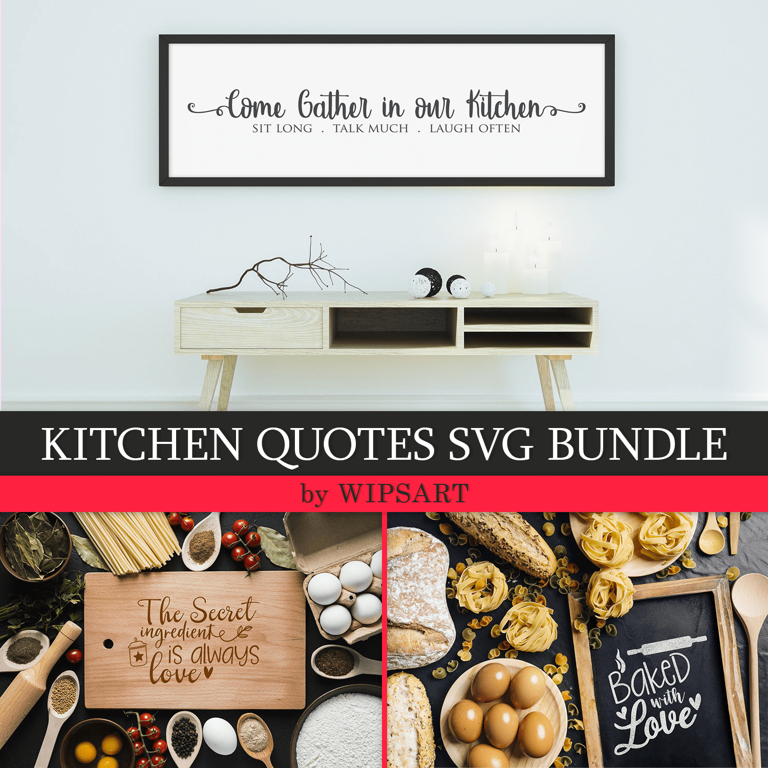 Kitchen Quotes SVG Bundle.