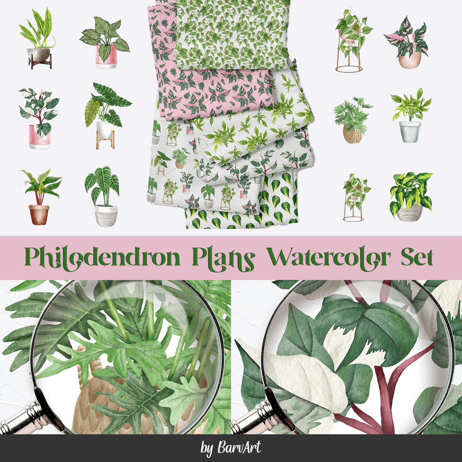 Philodendron Plans Watercolor Set cover.