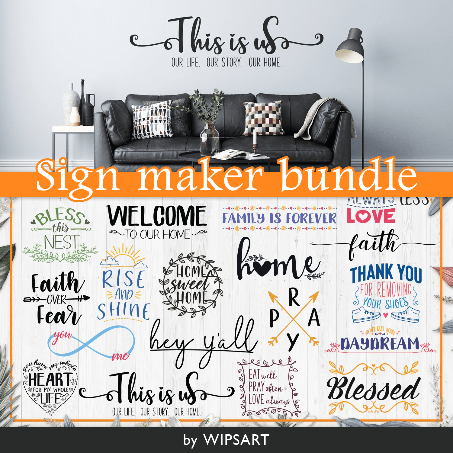 SALE! Sign maker bundle - includes 20 designs,Quote sign svg.