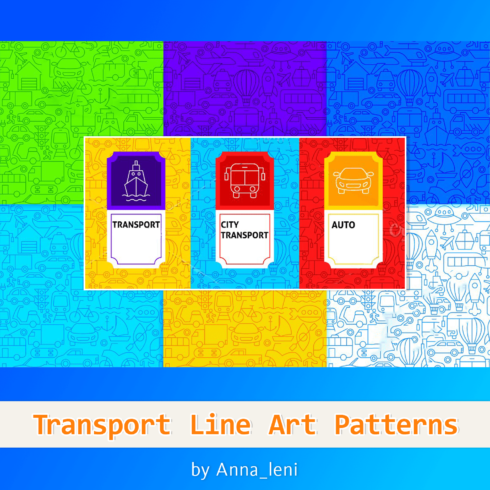 Transport Line Art Patterns.