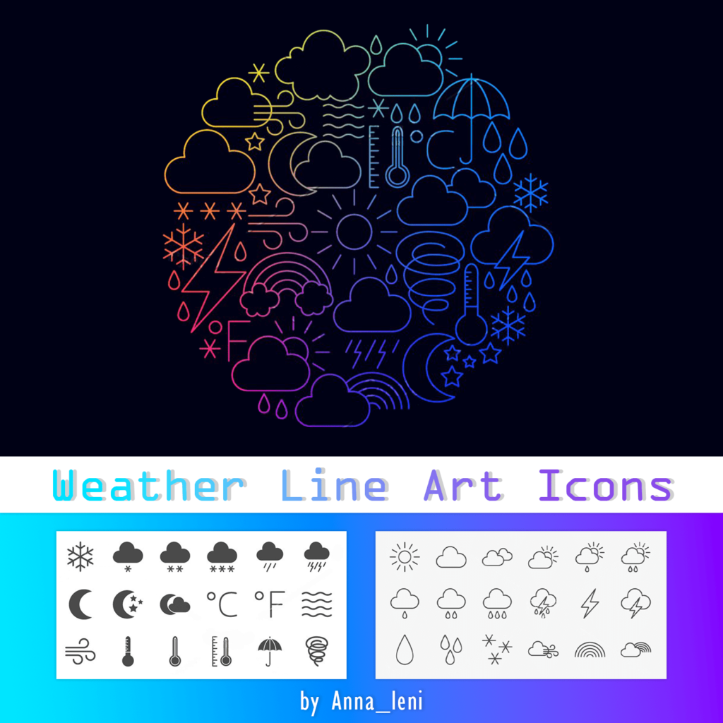 Weather Line Art Icons – MasterBundles