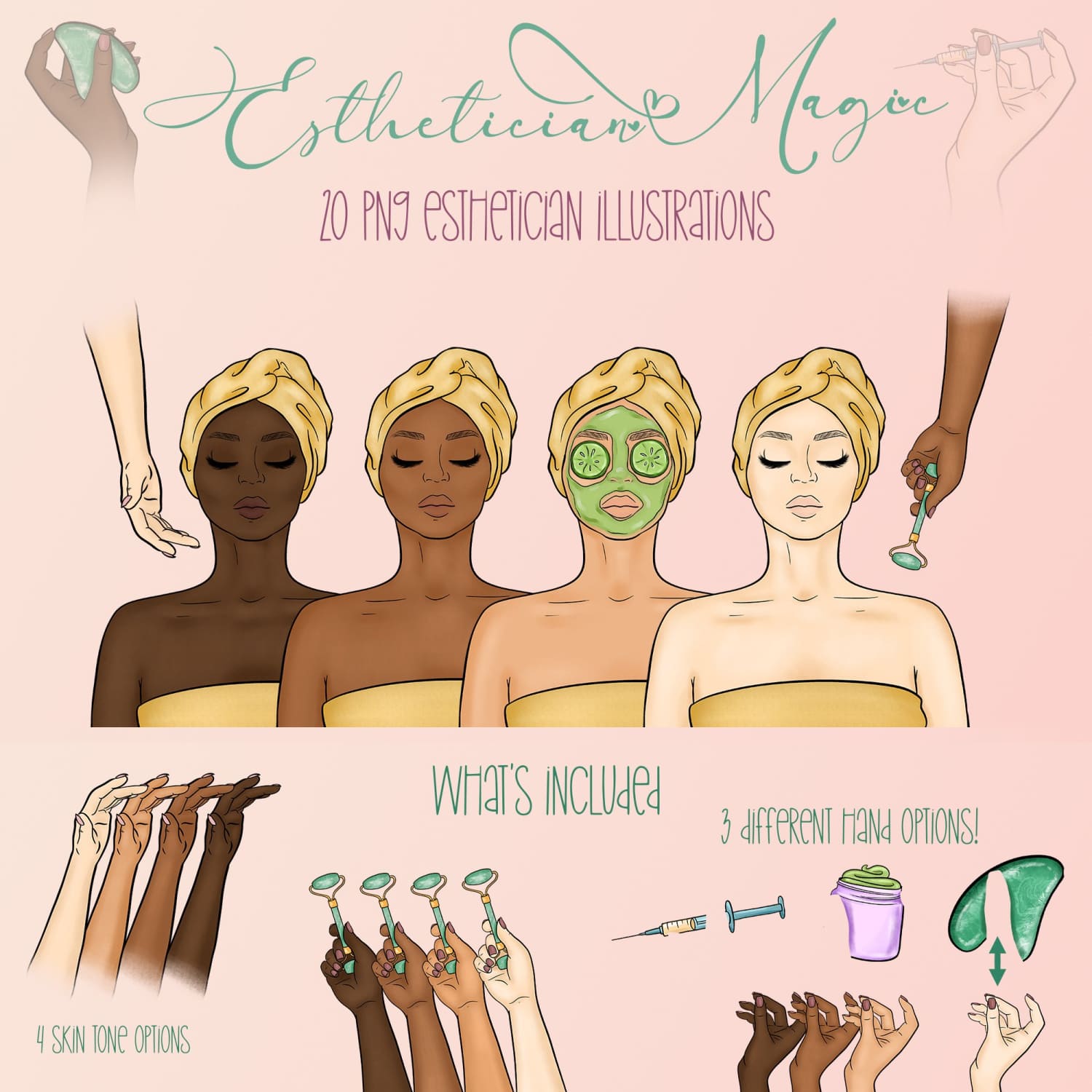 20 png esthetician beauty illustrations - main image preview.