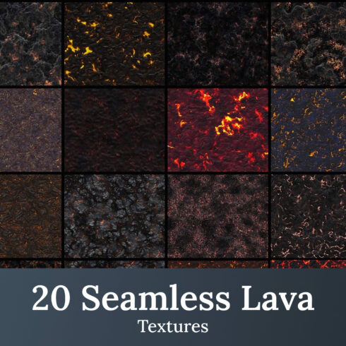 20 seamless lava textures - main image preview.