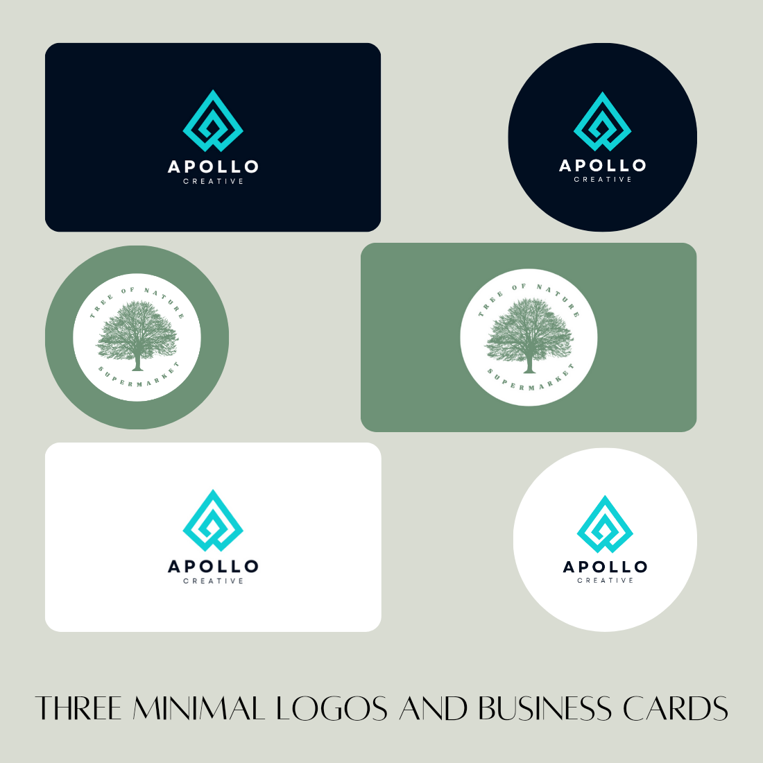 Pack of 3 Minimal and Creative Business Logo and Cards cover image.