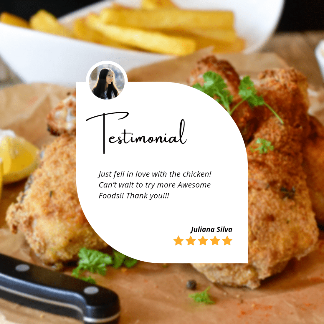 4 Templates for Your Food Blog Instagram Page, testimonial design.
