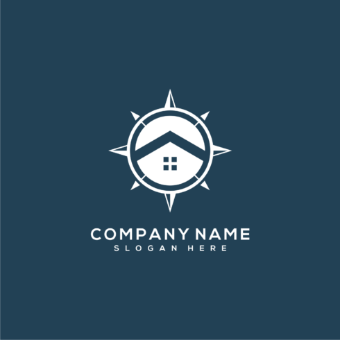 compass and home logo vector design - MasterBundles