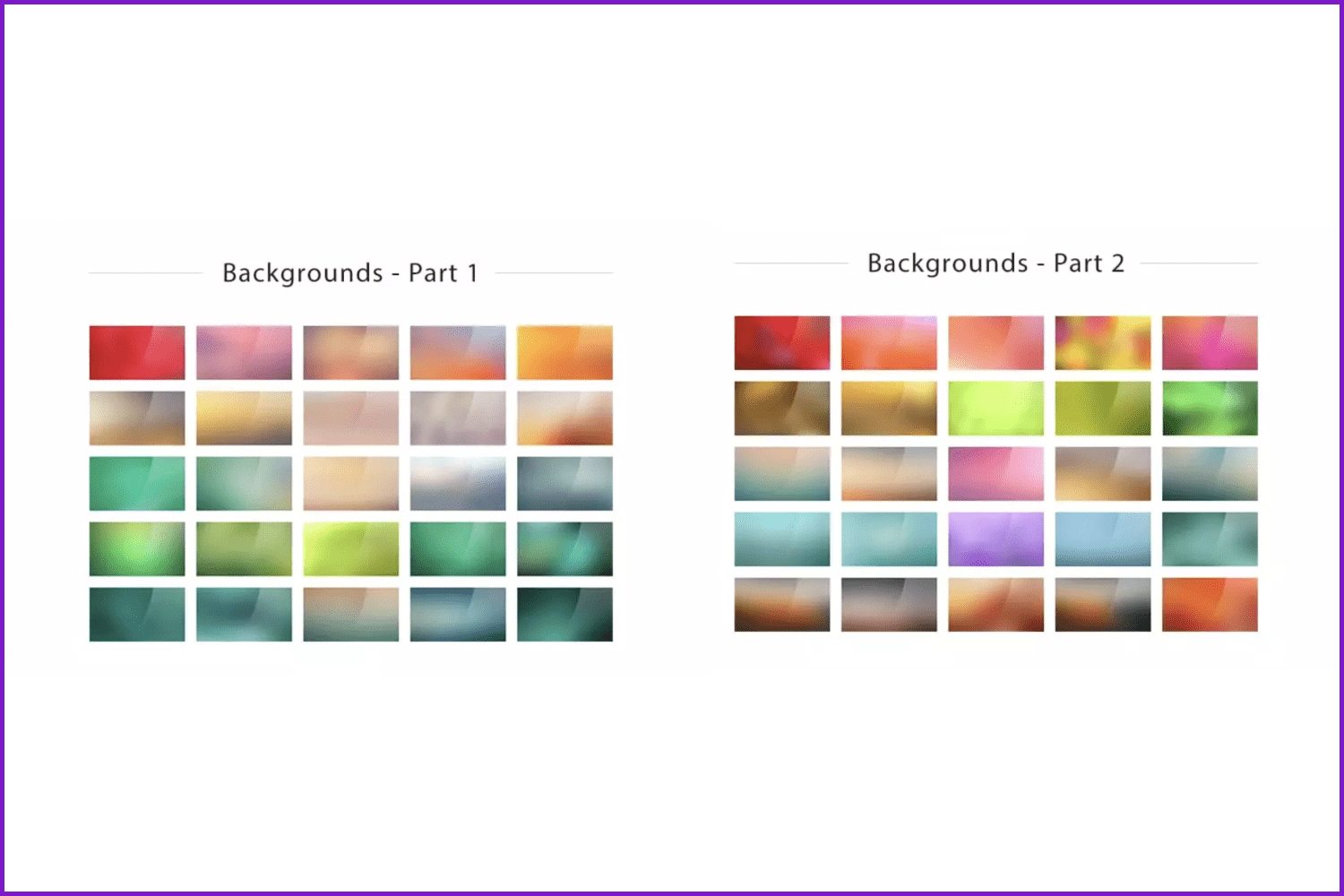 Collage of colorful backgrounds.