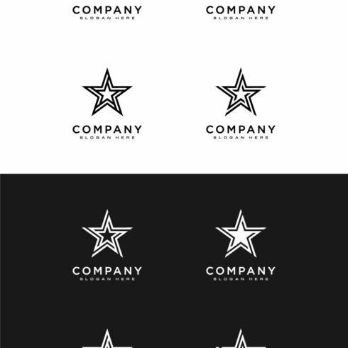 set of star logo vector line style, 4 logo design star | MasterBundles