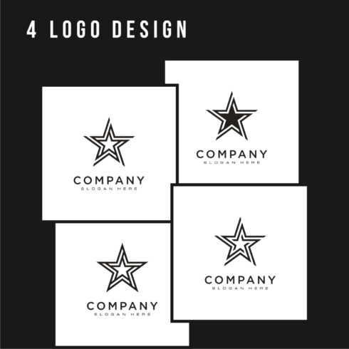 4 Star Logo Vector Line Style cover image.