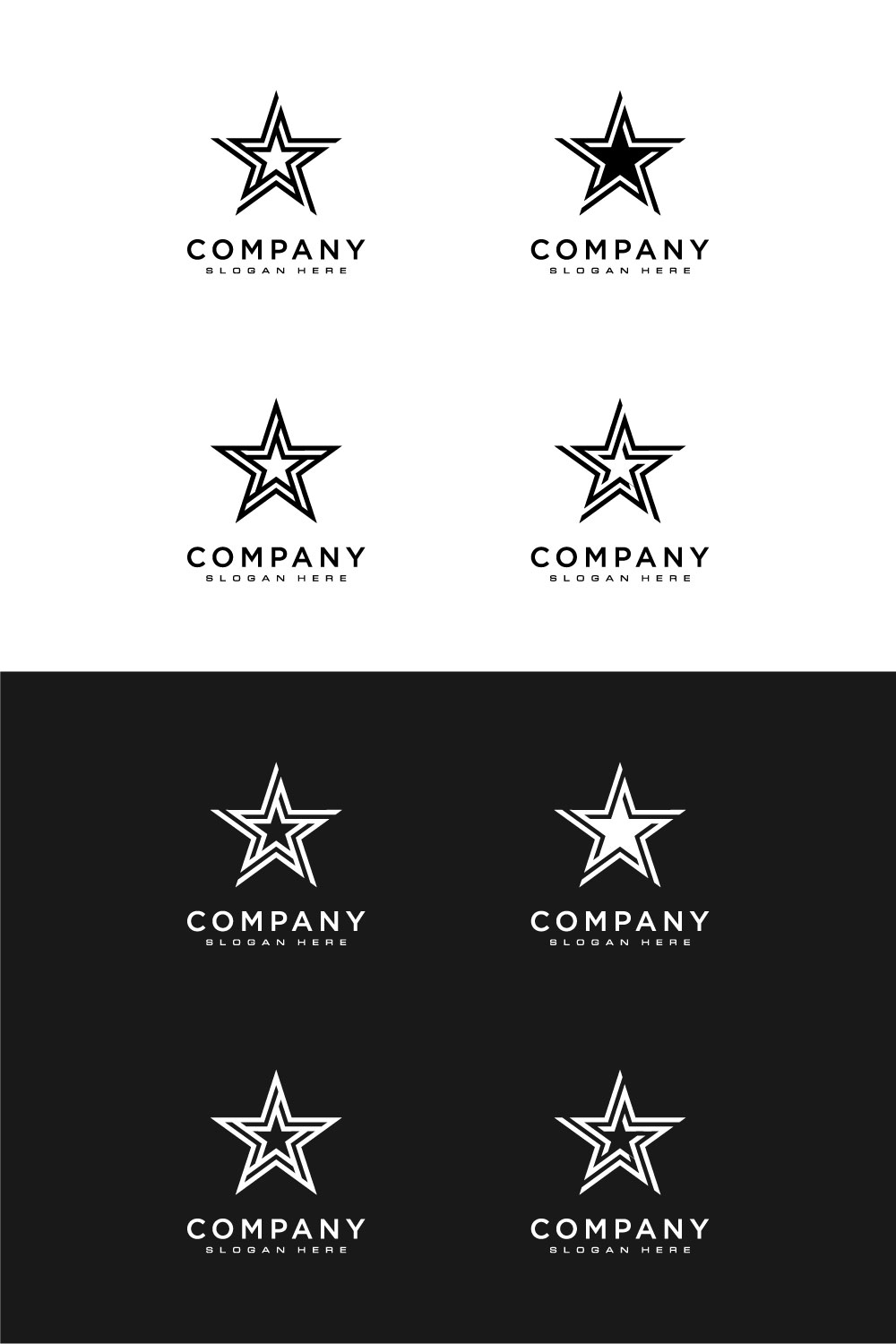 4 Star Logo Vector Line Style pinterest.