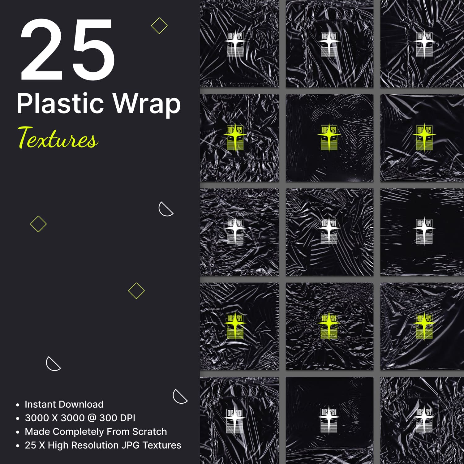 25 plastic wrap textures - main image preview.