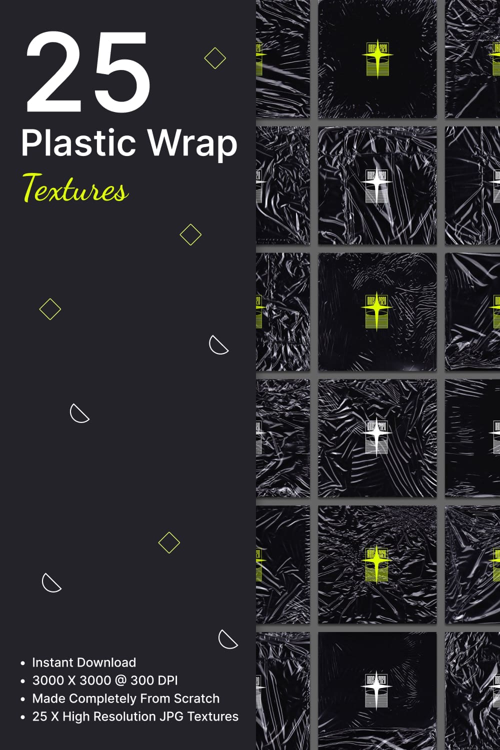 25 plastic wrap textures - pinterest image preview.