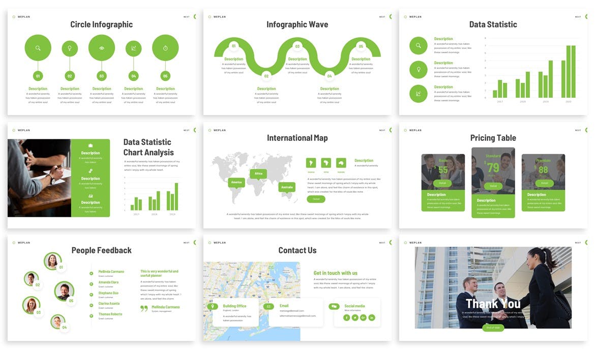 Green business template.