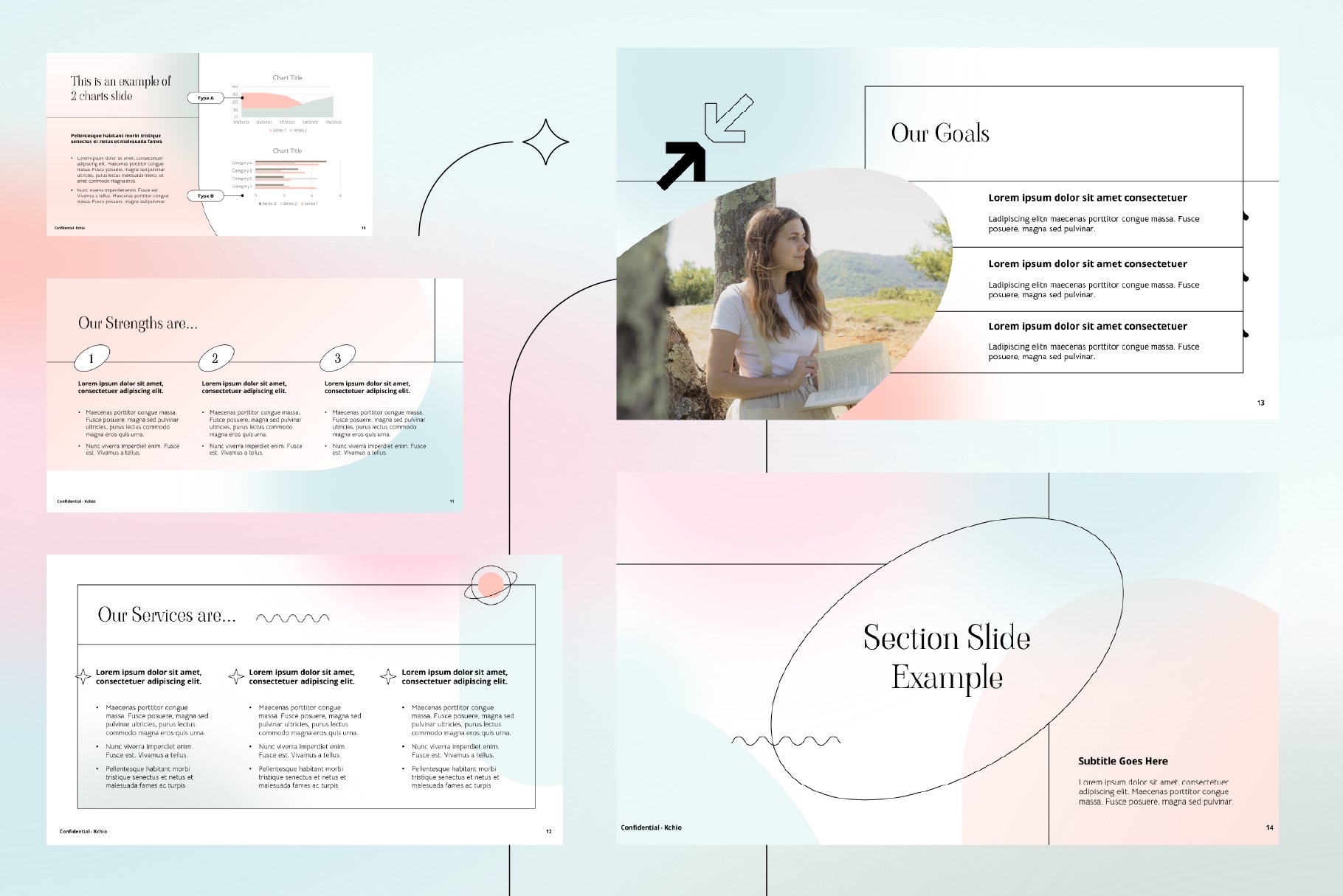 Soft lines and shapes for your presentation.