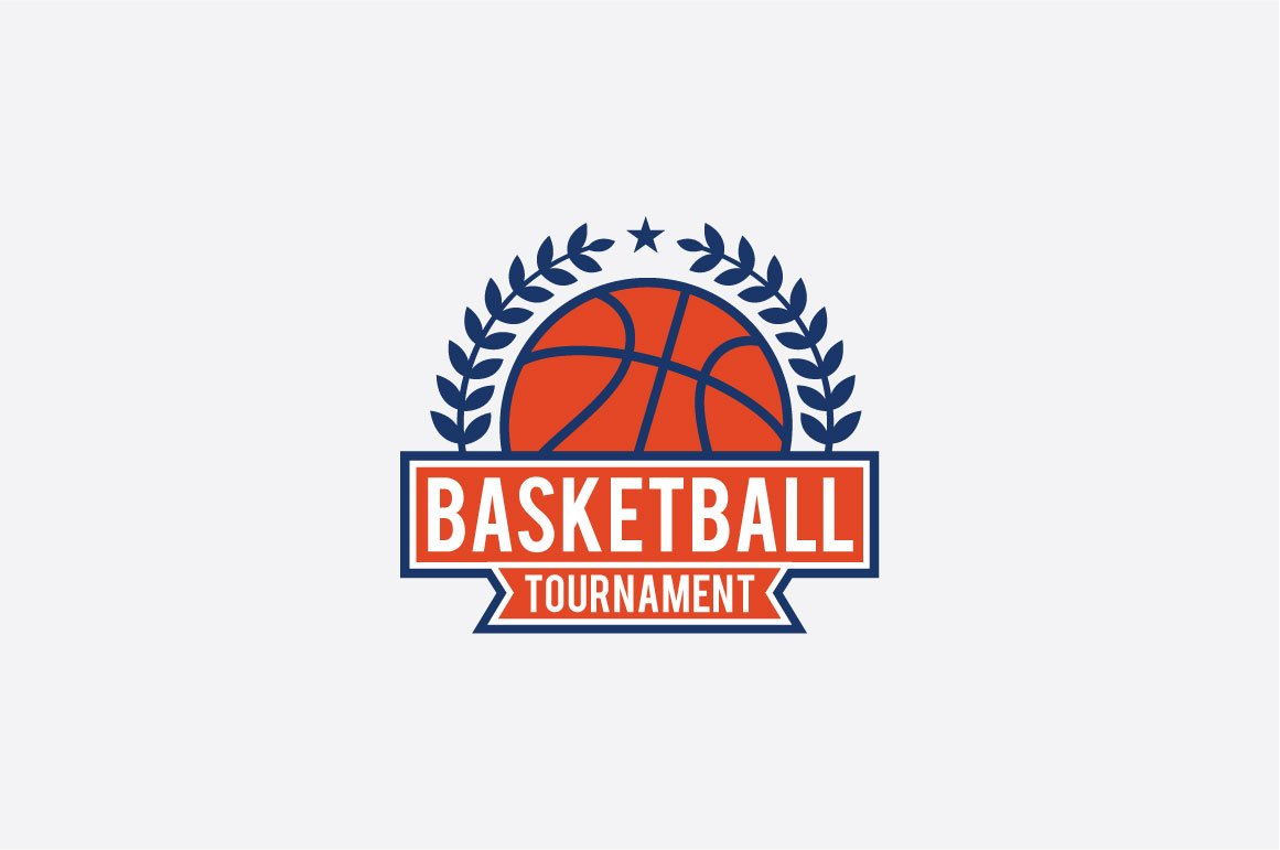 Basketball logo with a wreath.