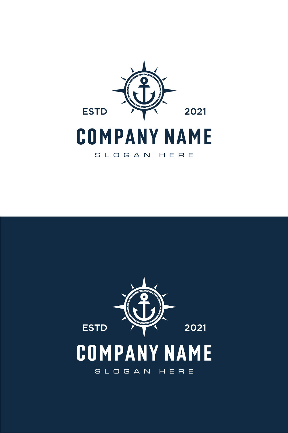 Anchor And Compass Logo Design Vector Facebook Image.