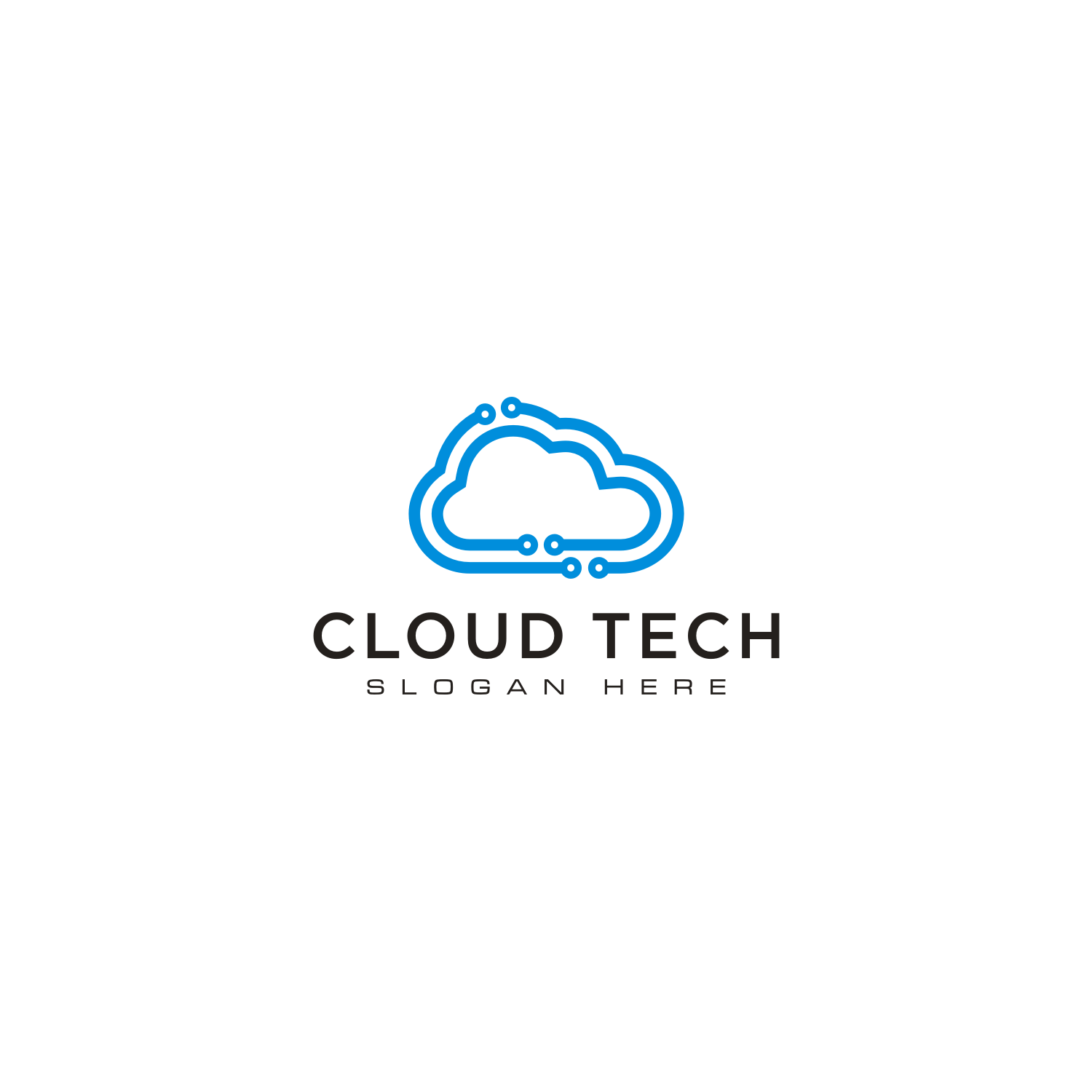 Cloud Technology Vector Template Design Cover Image.