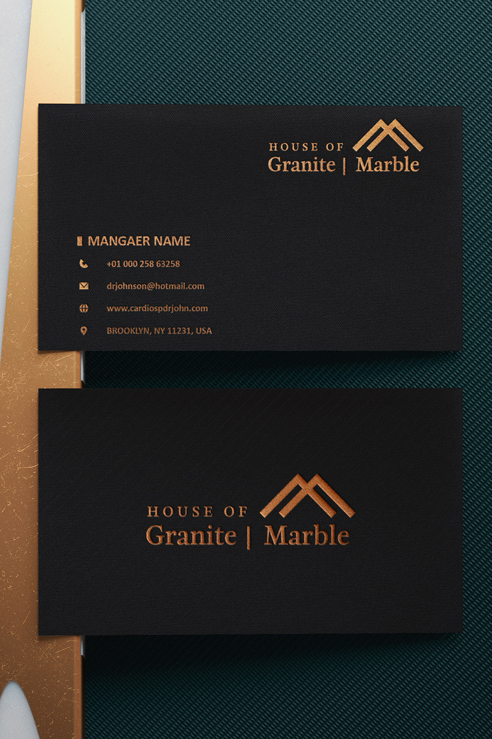 House of Granite Marble Profesional Business Card pinterest image.