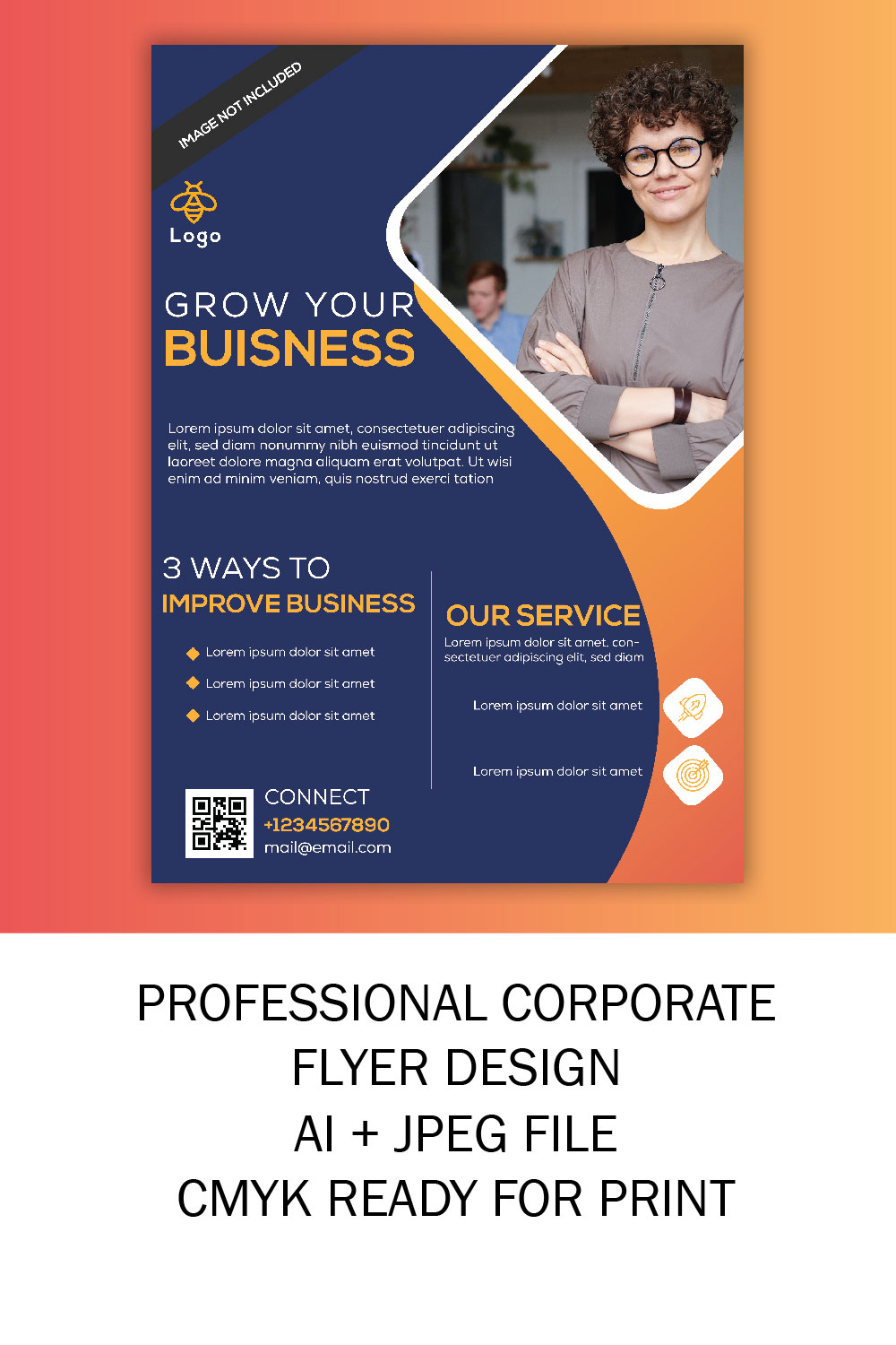Professional Modern Corporate Business Flyer Template Design pinterest image.