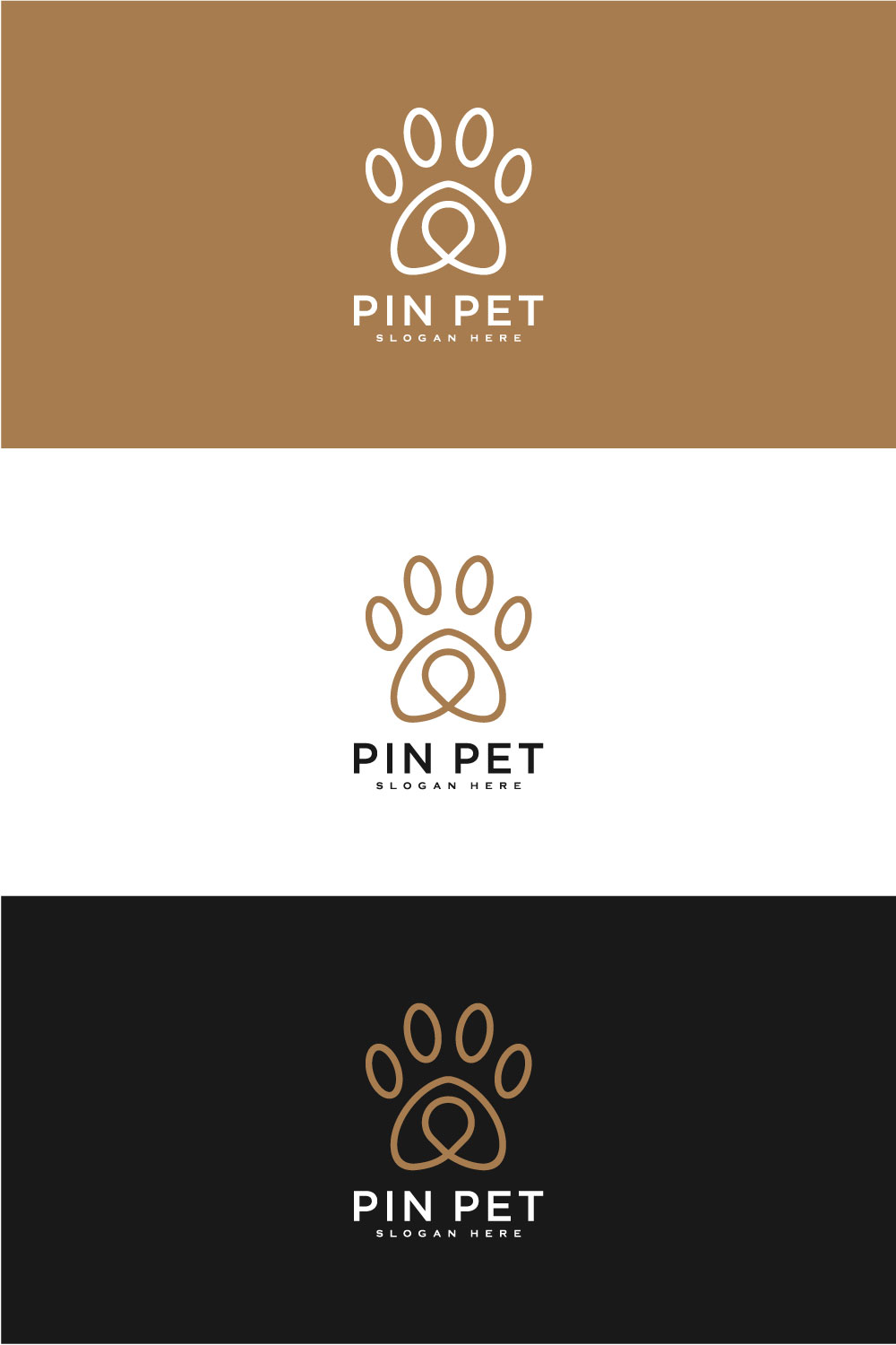 Paw Location Or Pet Pin Logo Vector Design Pinterest Image.