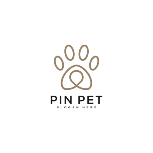 Paw Location Or Pet Pin Logo Vector Design Cover Image.