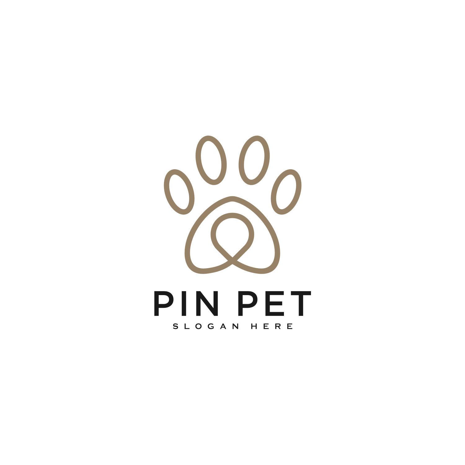 Paw Location Or Pet Pin Logo Vector Design Cover Image.