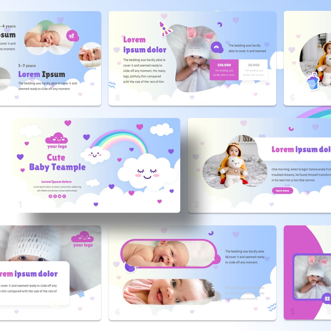 Cute Baby Powerpoint Template cover.