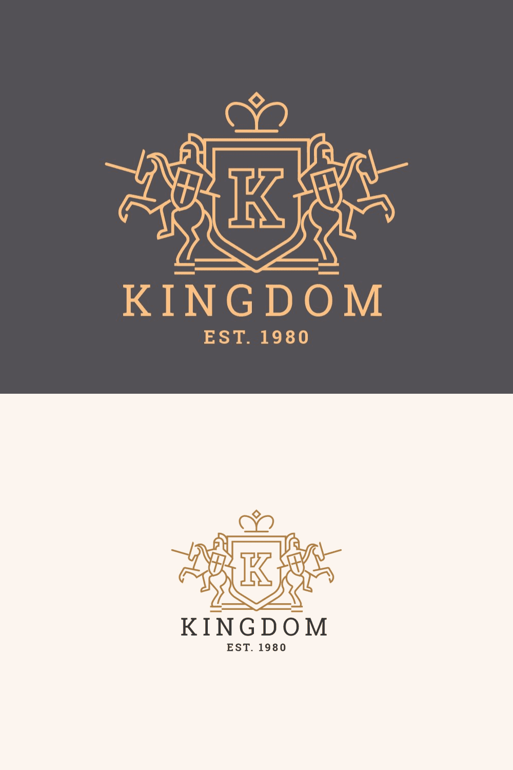 3 letter k logo heraldiccrest logo