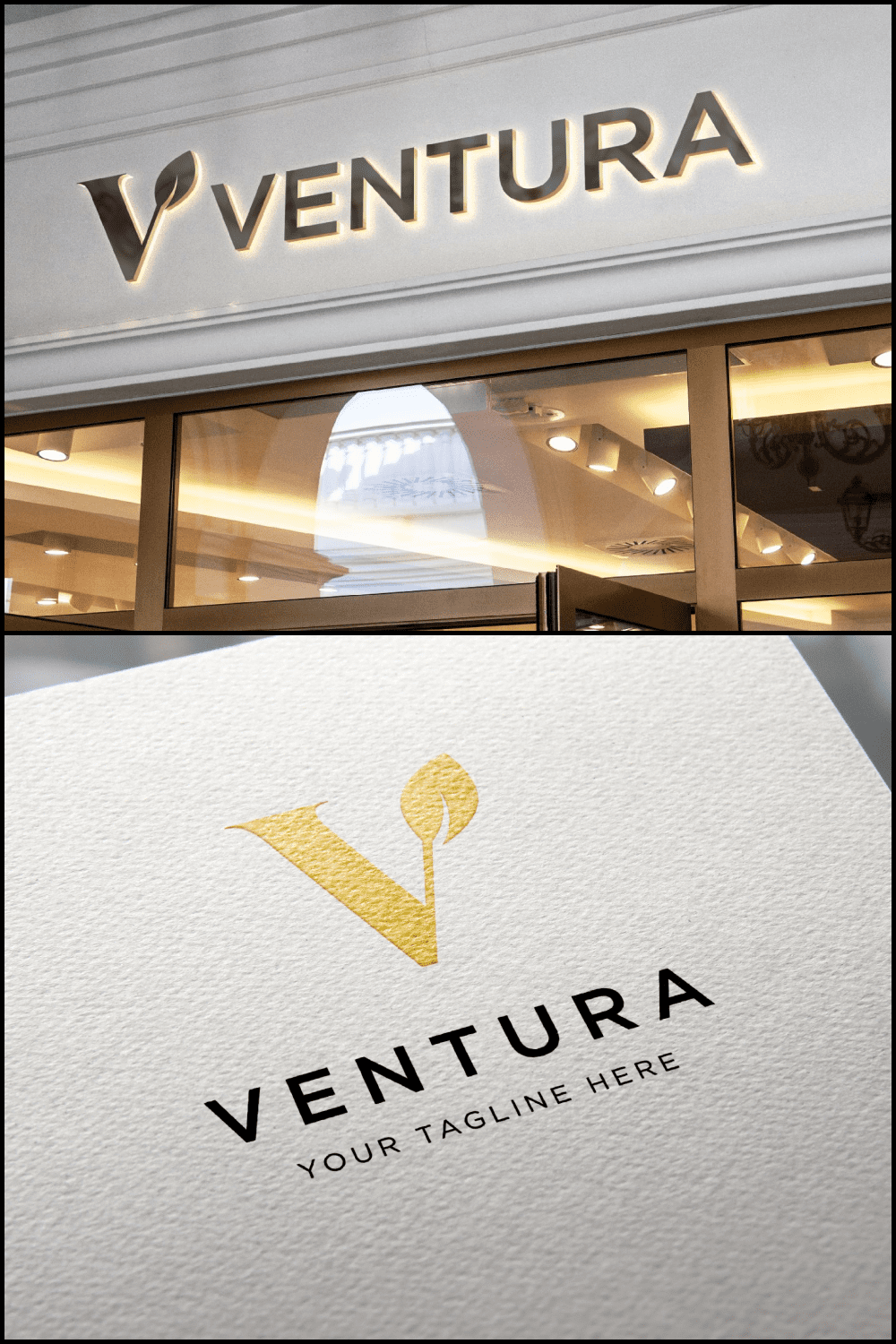 3 letter v luxury logo