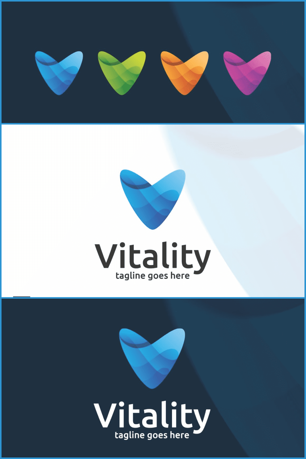 3 vitality letter v logo