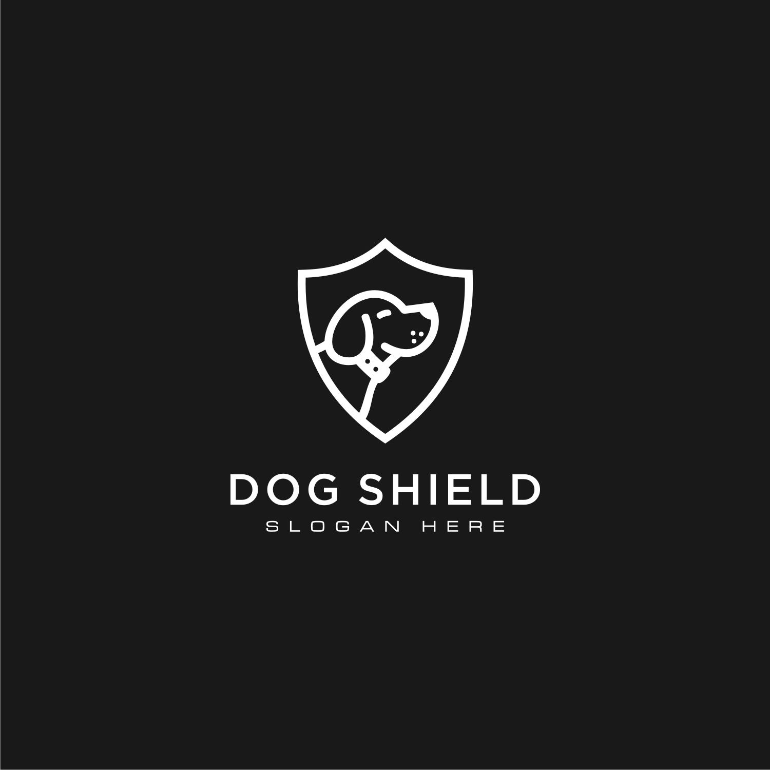 Dog Shield Logo Vector Design Preview Image.