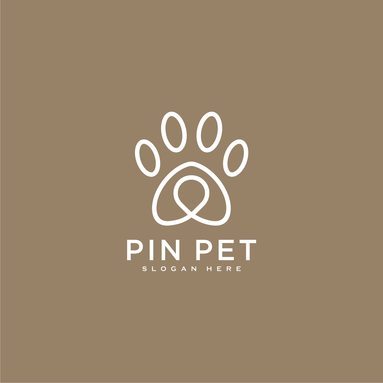 Paw Location Or Pet Pin Logo Vector Design.