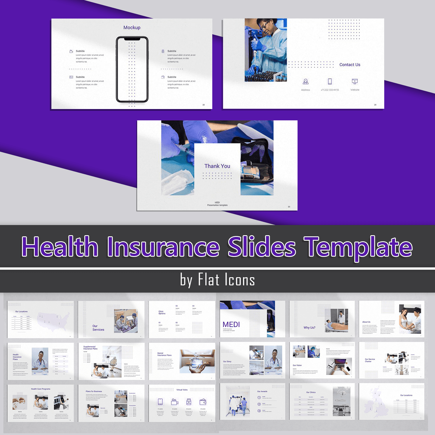 Health Insurance Slides Template cover.
