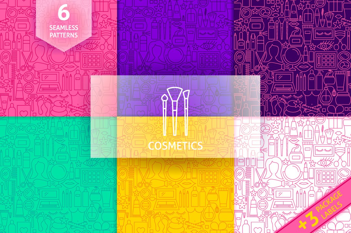 Stylish cosmetics icons.