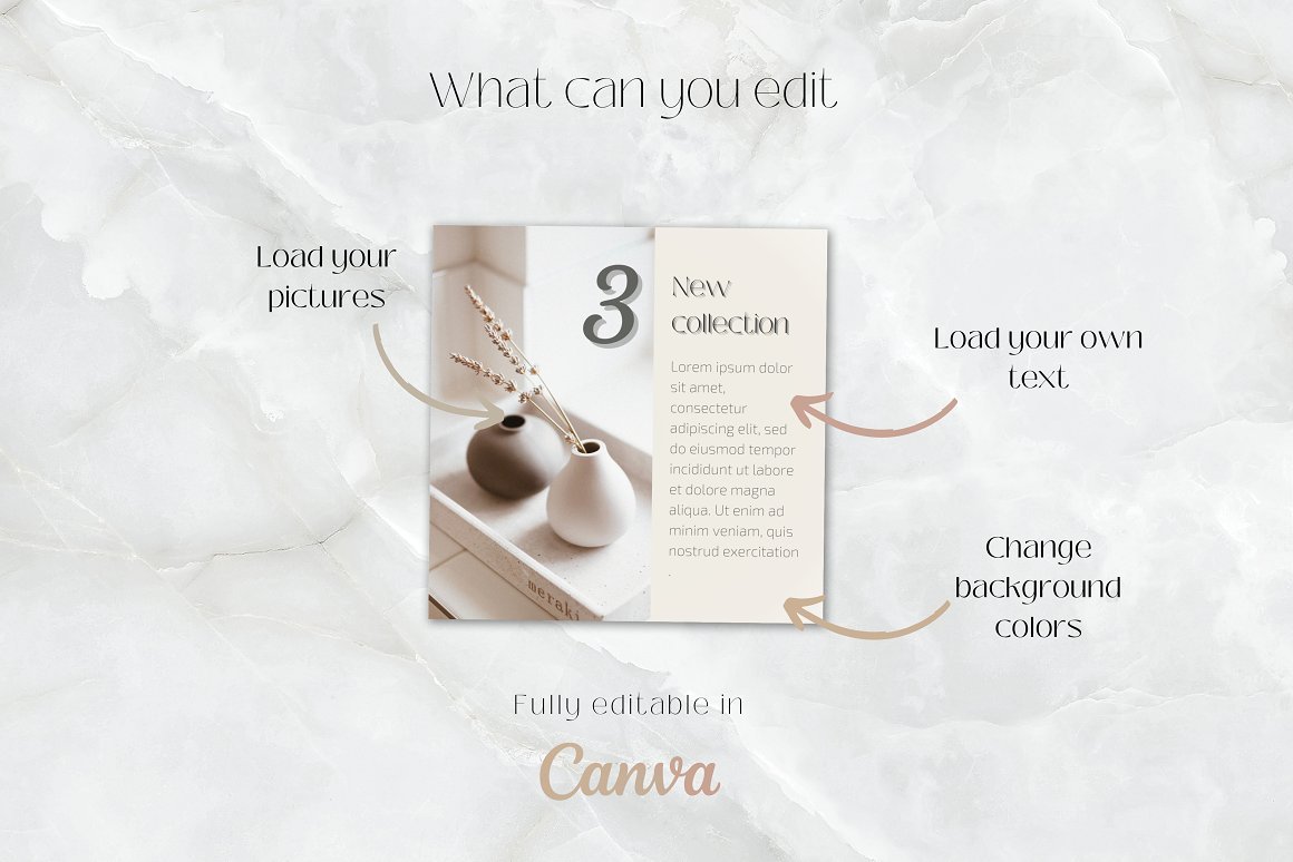 Instagram Template Bundle / Canva, what can you edit.