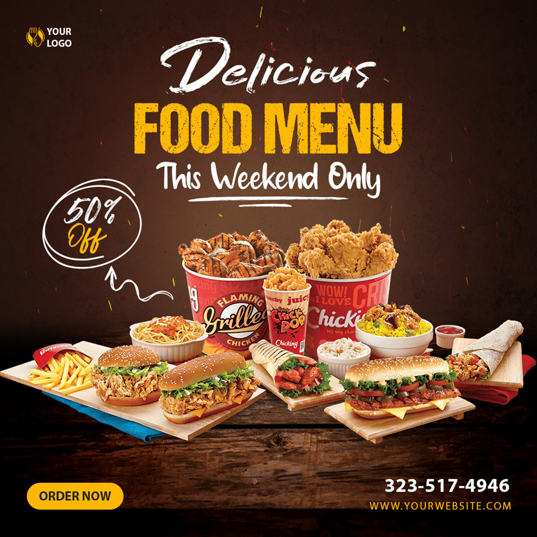 2 Food Design Templates For Social Media Post preview image.