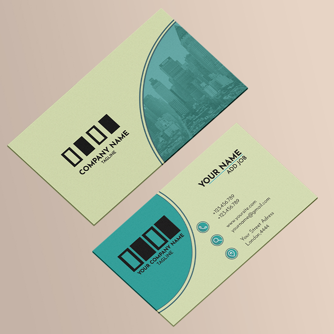 Modern Real State Business Card Front And Back.
