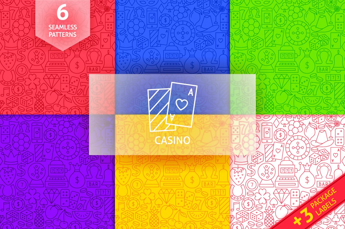 Some colors options with casino icons.