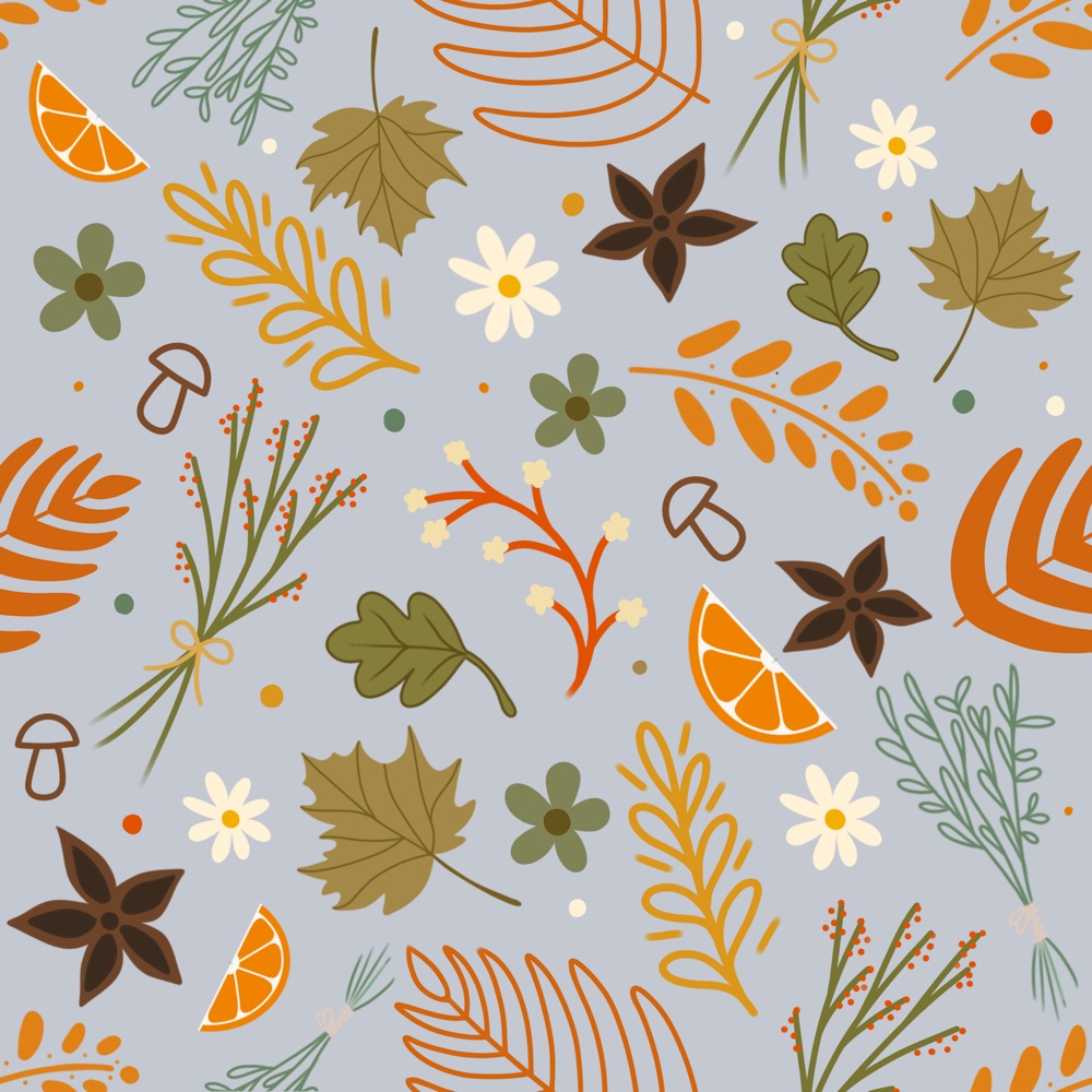 Autumn Pattern (Set of 5) Only 9$ on grey background.