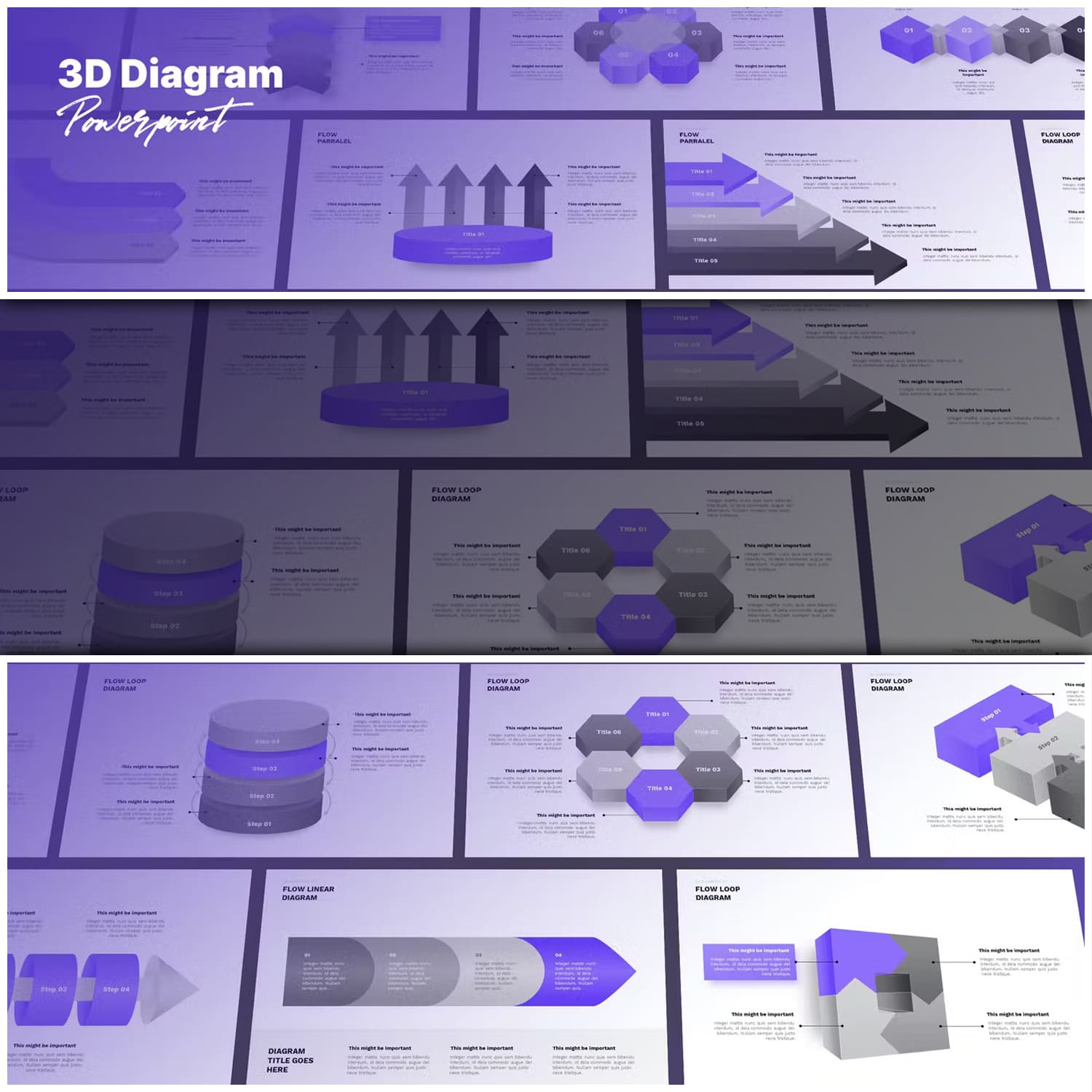 3d diagram powerpoint template from Slidehack.