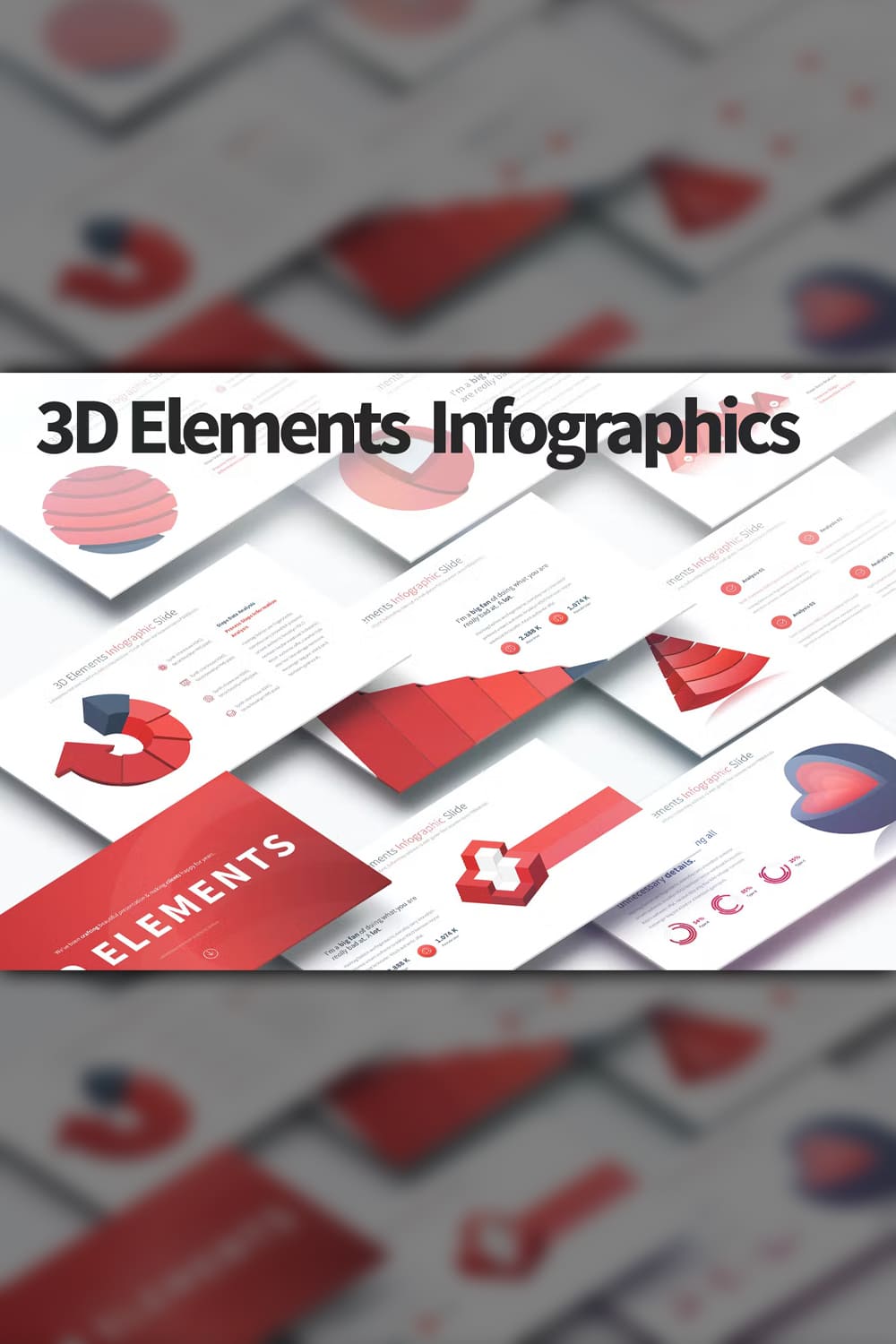 3d elements powerpoint infographics slides - pinterest image preview.