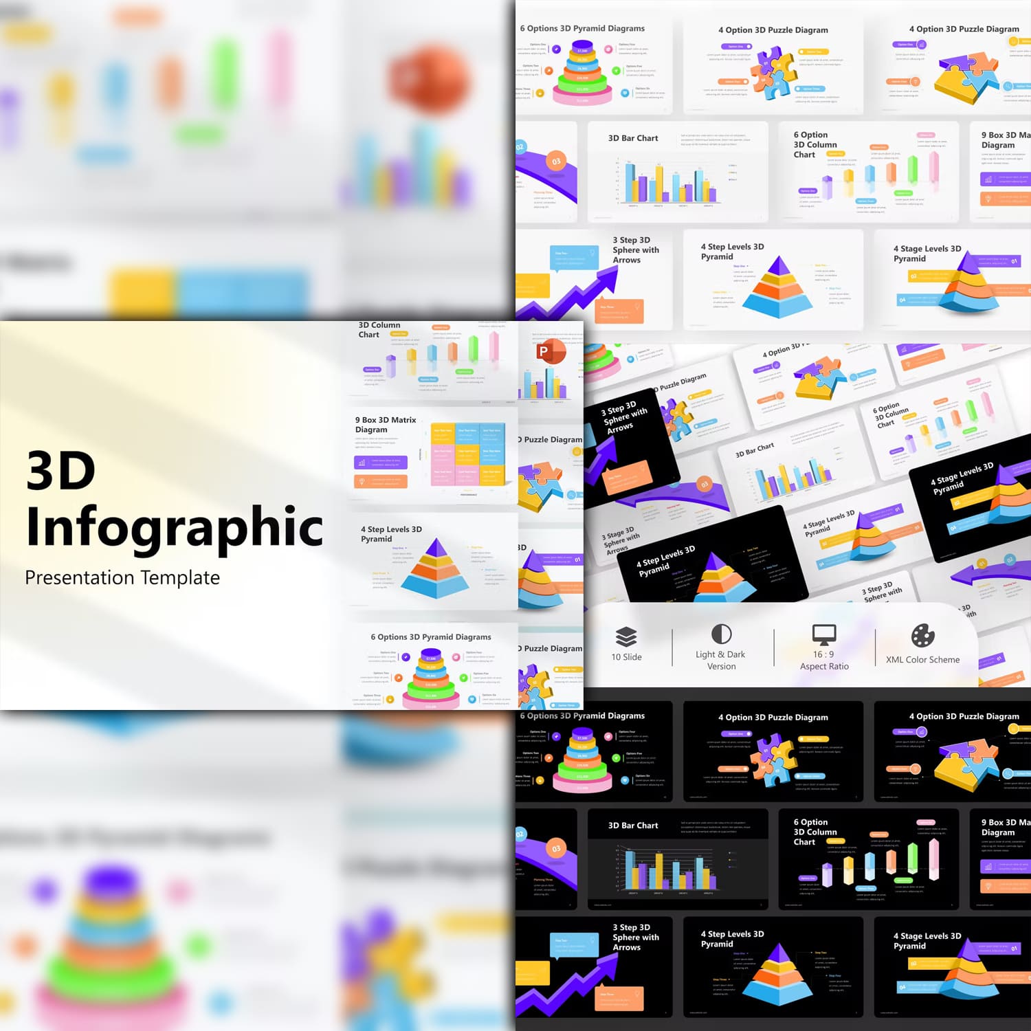 3d infographic powerpoint template from BrandEarth.