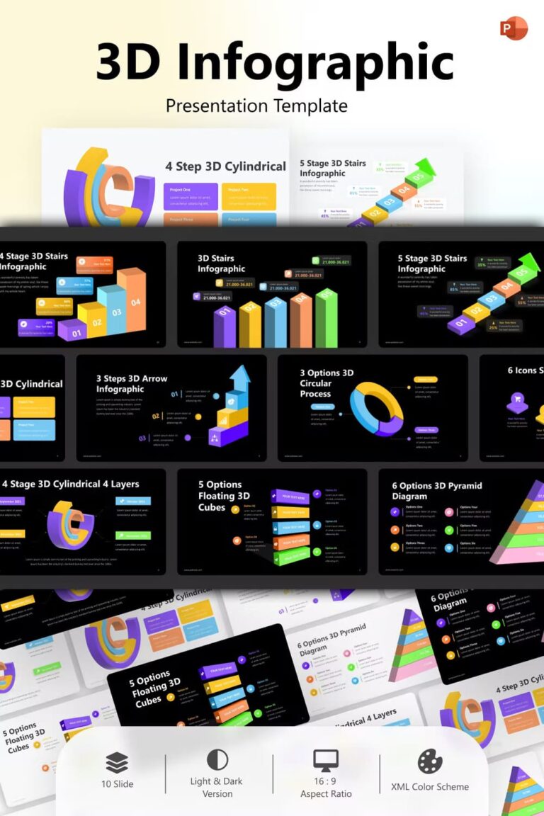 3D Infographic PowerPoint Template – MasterBundles