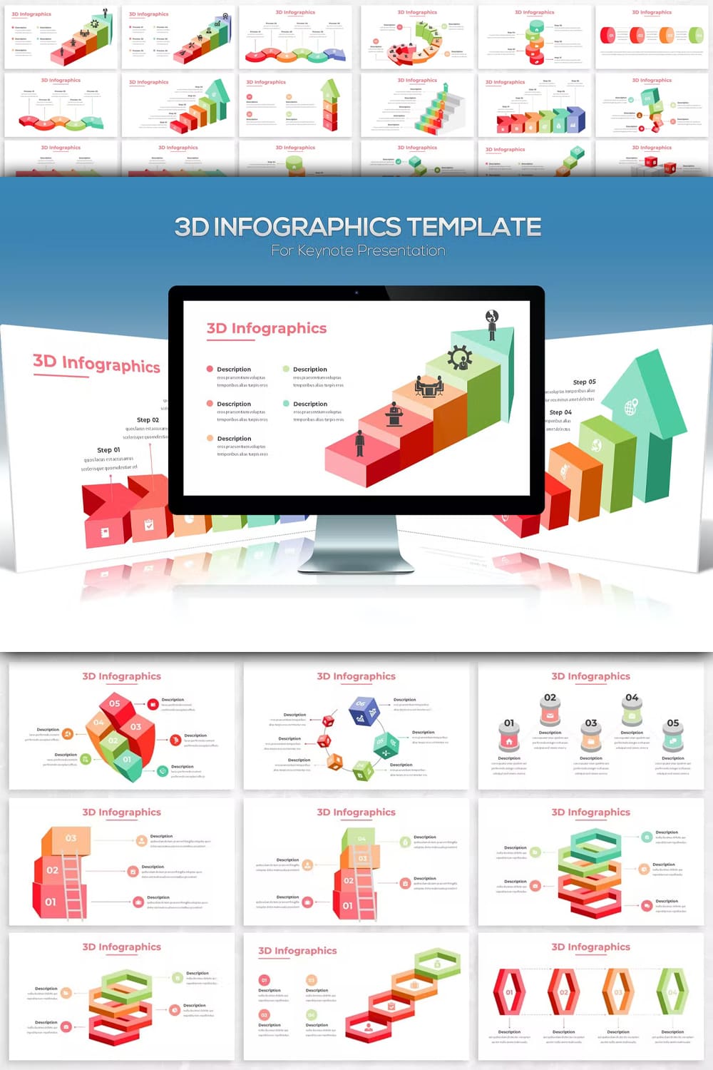 3d infographics for keynote presentation - pinterest image preview.