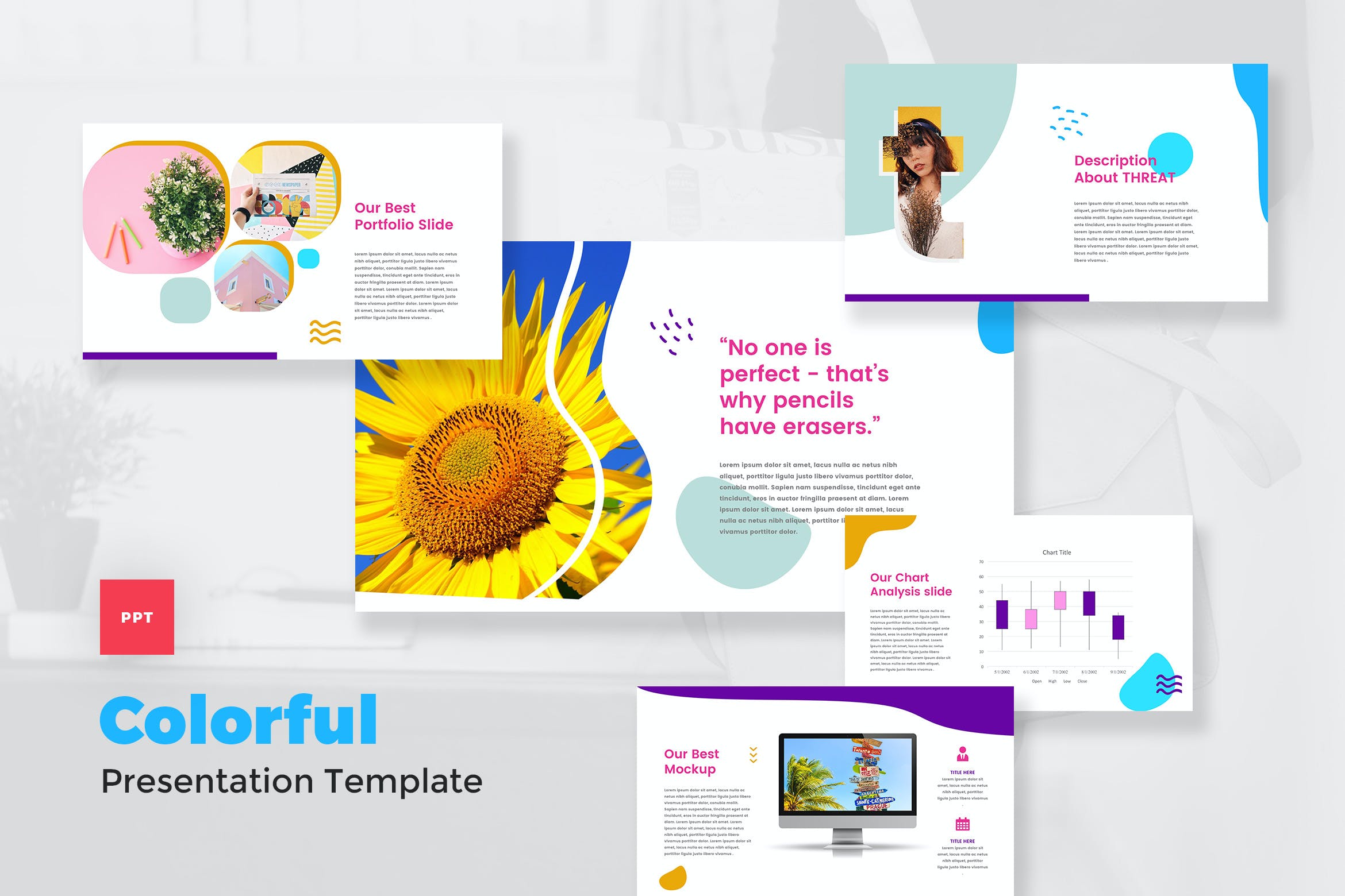 Cover image of Colorful & Pop Art PowerPoint Template.