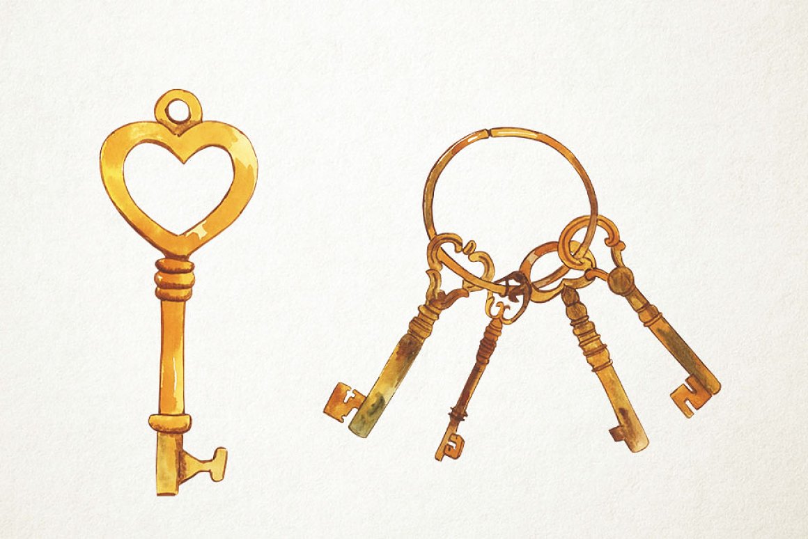 Two vintage keys types.