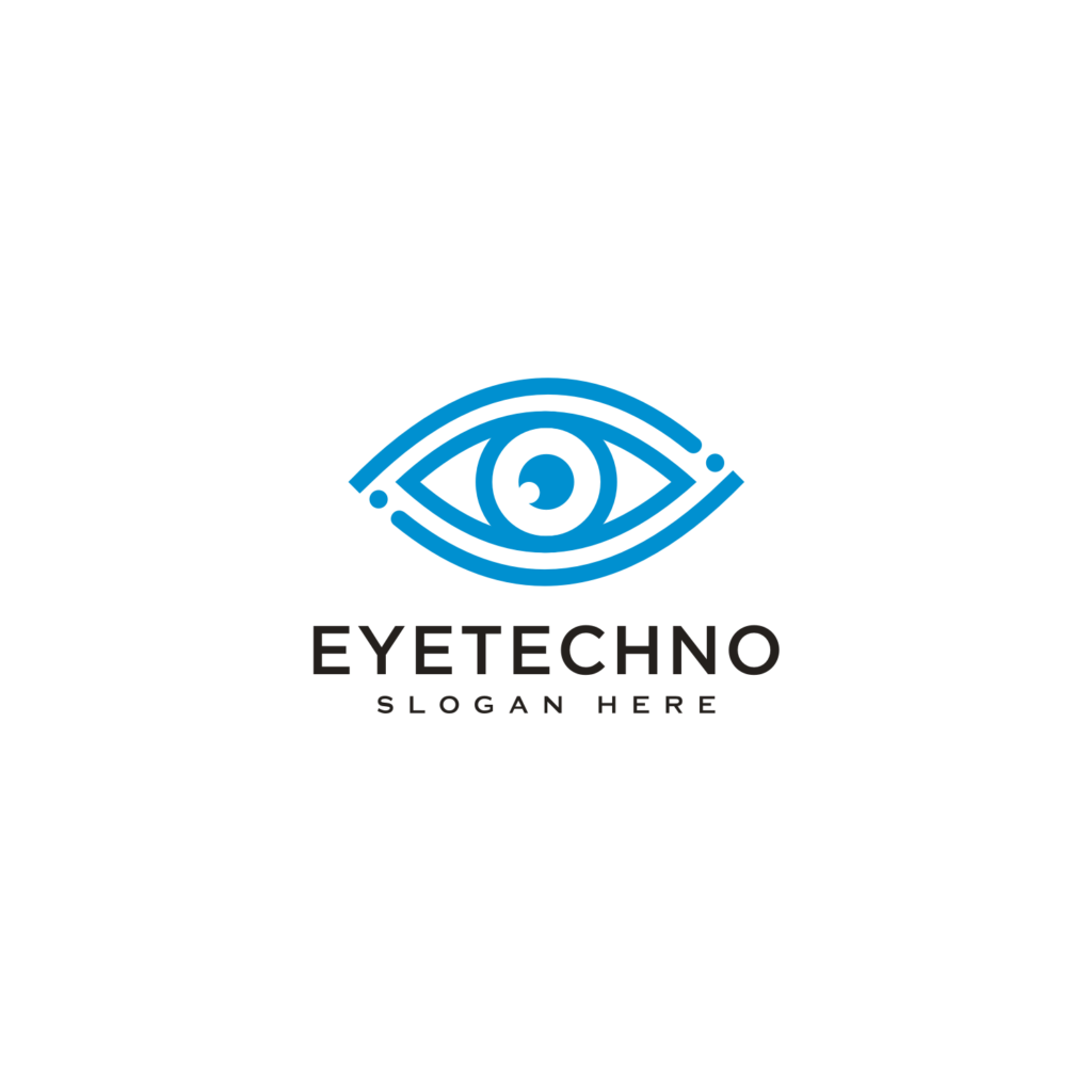 eye technology logo design vector line style - MasterBundles