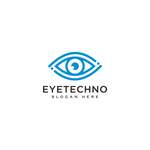 Eye Technology Logo Design Vector Line Style